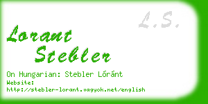 lorant stebler business card